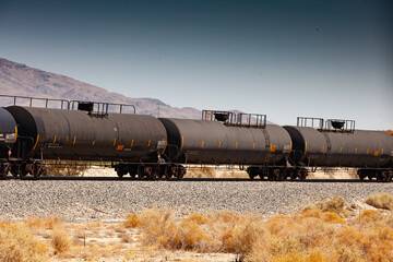 Freight cars in California desert