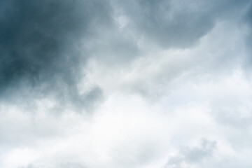 Dark dramatic storm cumulus clouds in autumn. An impending storm, hurricane or thunderstorm. Bad weather.