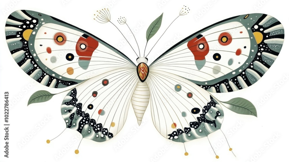 Poster Beautiful butterfly isolated on a white background With clipping path