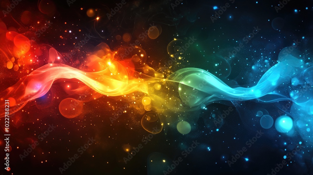 Poster Abstract background with digital visualization elements