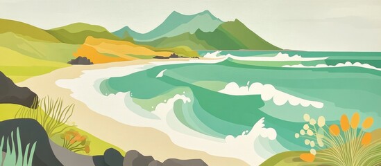 Atlantic Waves Approaching The Volcanic Shore At Orzola Lanzaro