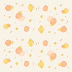 Watercolor Orange Bubble Seamless Pattern