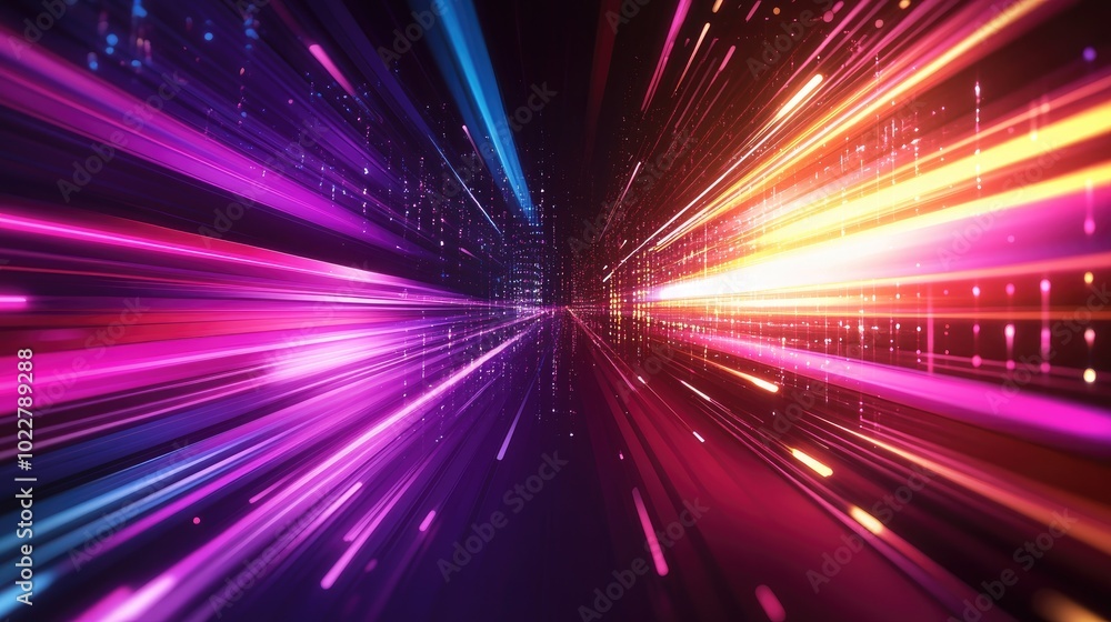 Aufkleber Abstract Data Communication Background Banner Ultra High Speed Technology Data Transfer And Visualization Recognized As High Speed Network With Light Trails