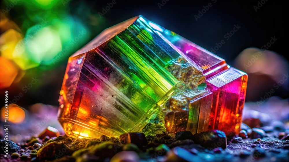 Poster stunning diaspore crystal with unique color variation and intricate natural patterns in close-up vie