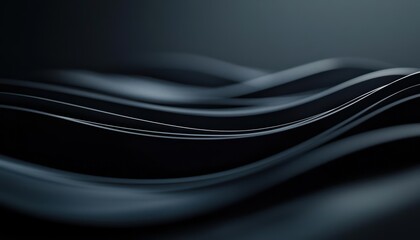 Obraz premium Abstract wave patterns in shades of black and gray create a soothing and modern background.