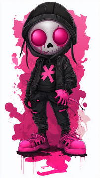 A cute horror hip hop cross bones front view