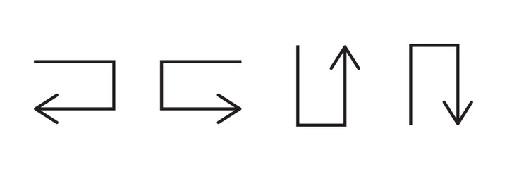 go straight this way one way only u turn left and right black arrow sign vector illustration.