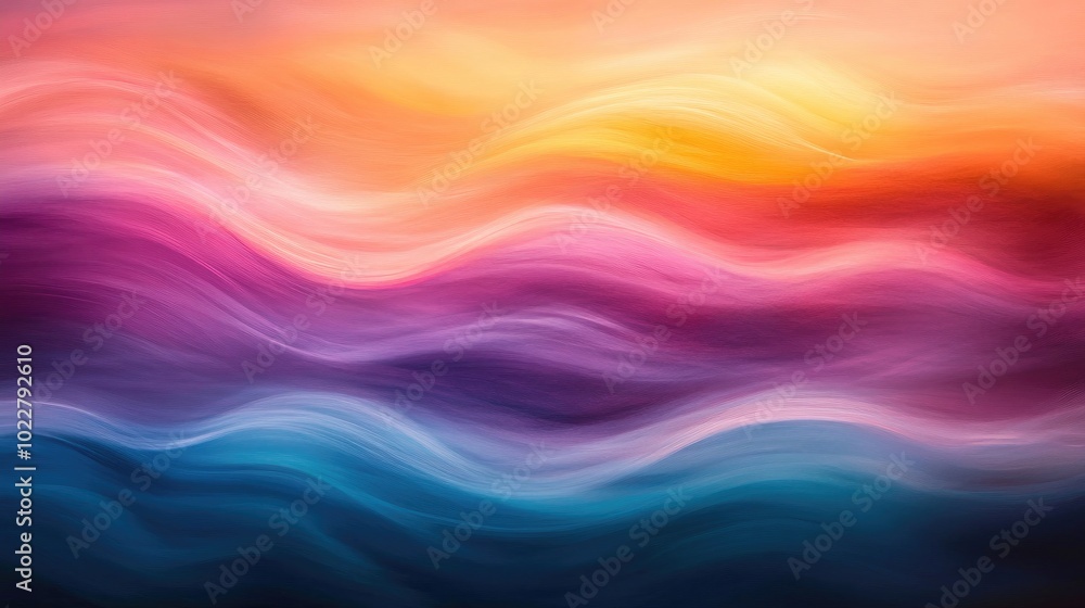 Poster abstract luxury design painting featuring vibrant waves artistic blurred effect creates a dynamic ba