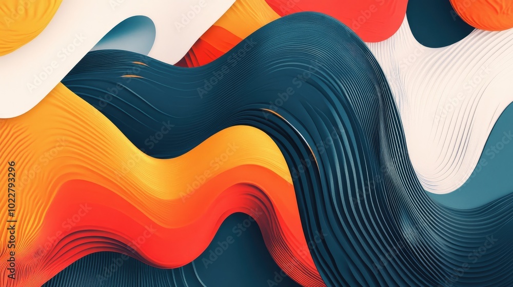 Aufkleber Abstract design with dynamic shapes Creative composition featuring vibrant colors Modern textures for a striking visual effect