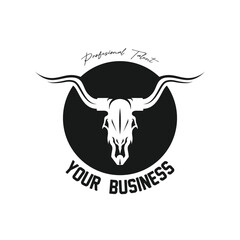 Logo cowboy rodeo. Retro Rodeo logo with equestrian silhouette. Wild west vintage rodeo badge. Vector illustration.