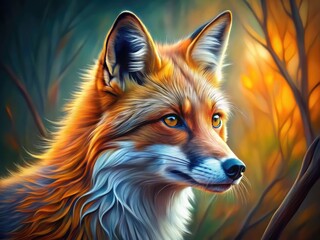 Naklejka premium Stunning Illustrations of Foxes in Various Artistic Styles Capturing Their Beauty and Gracefulness