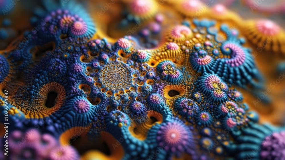 Aufkleber Abstract pentagonal fractal pattern with a captivating 3D effect