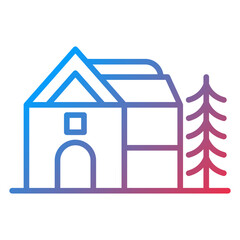Ski Lodge icon style