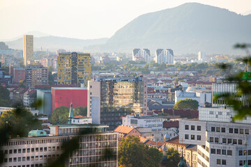 Ljubljana, the capital of Slovenia. Panorama view on the stunning sightseeing place