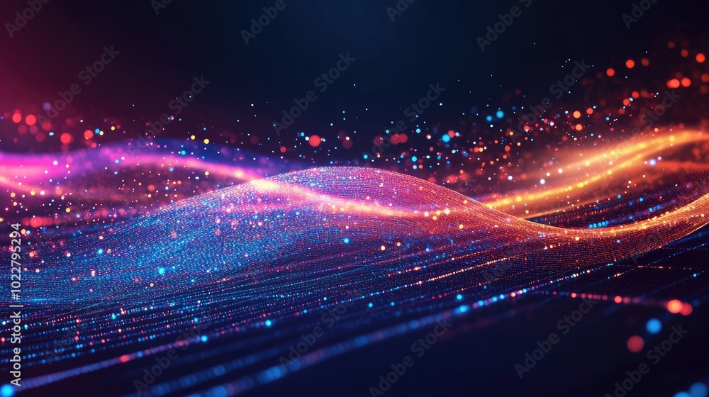Poster Abstract Data Communication Background Banner Ultra High Speed Technology Data Transfer And Visualization Recognized As High Speed Network With Light Trails