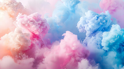 Fototapeta premium Colorful cotton candy in soft pastel color background