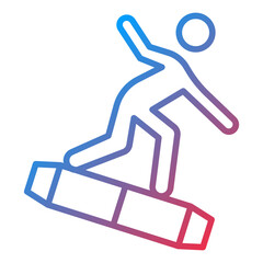 Snowboarder Male icon style
