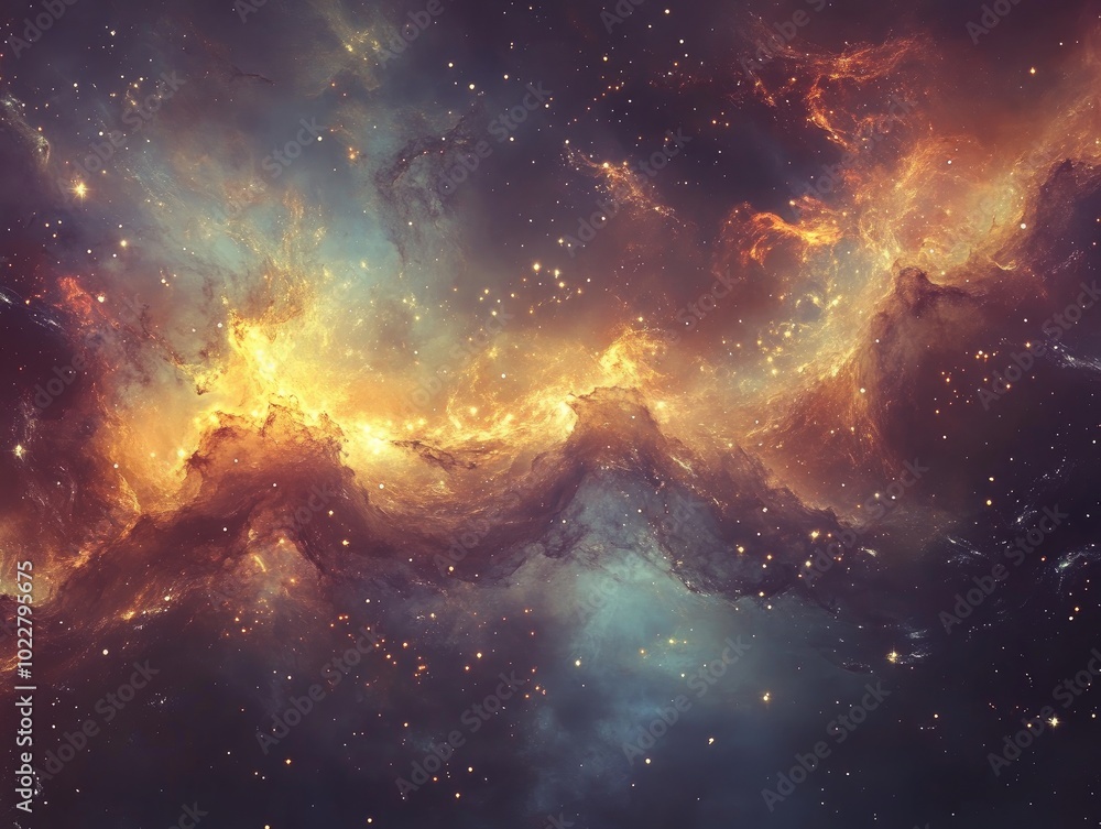 Aufkleber Abstract streams of light creating a cool fantasy inspired galaxy backdrop