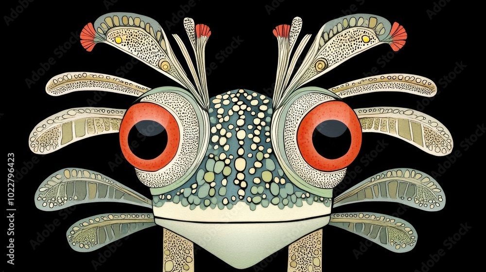 Poster chameleon s face viewed from in front