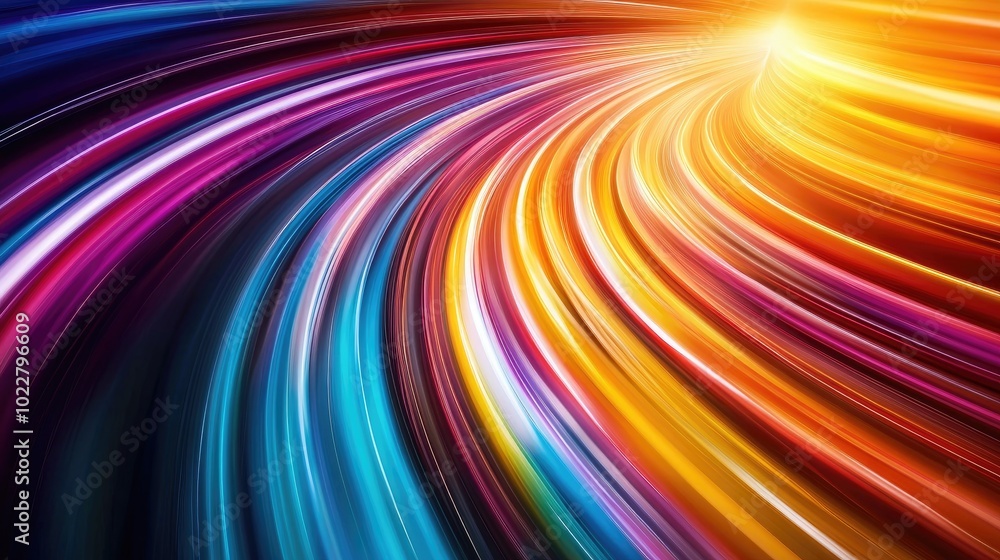 Poster colorful lines with abstract motion blur
