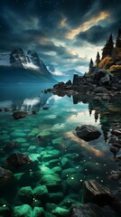 Nature background for mobile, 9:16 ratio. Generative ai