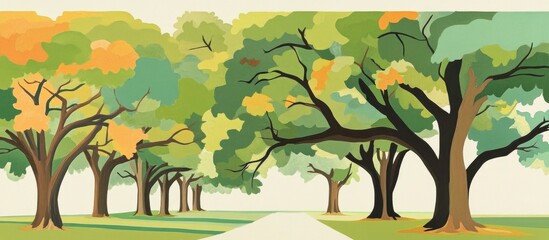 Obraz premium A Row Of Old Oak Tree From A Plantation Near Charleston South Carolina