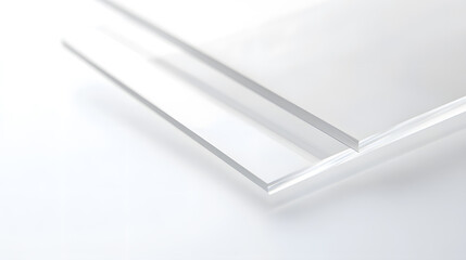 Pieces of transparent acrylic sheets isolated on background