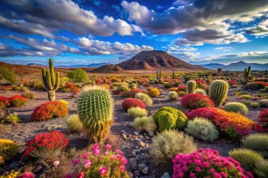 Stunning Pinacate Landscape Showcasing Unique Geology and Vibrant Desert Flora in Natural Habitat