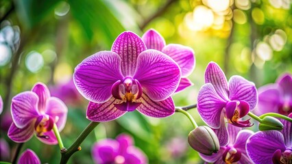 Stunning Purple Orchid Flower Blooming in Natural Light Against a Soft Focus Background