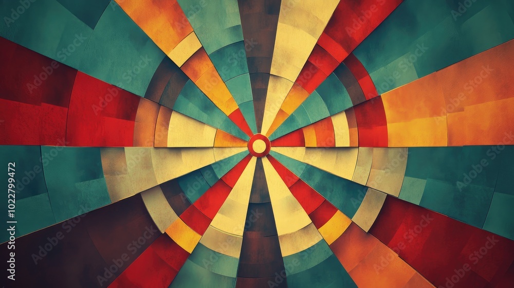 Aufkleber Abstract radial geometric design with concentric patterns Geometric radial element in a creative composition