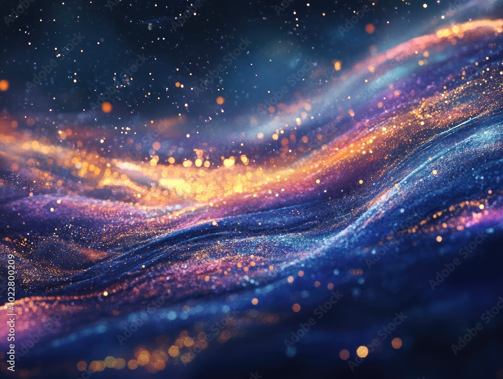 Aufkleber Abstract streams of light creating a cool fantasy inspired galaxy backdrop
