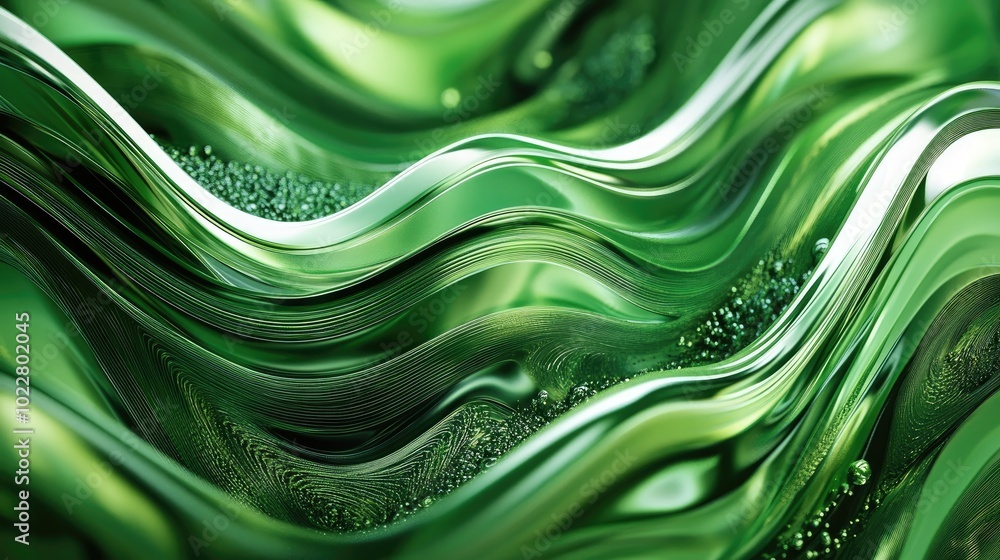Poster abstract modern background featuring a unique green wave design