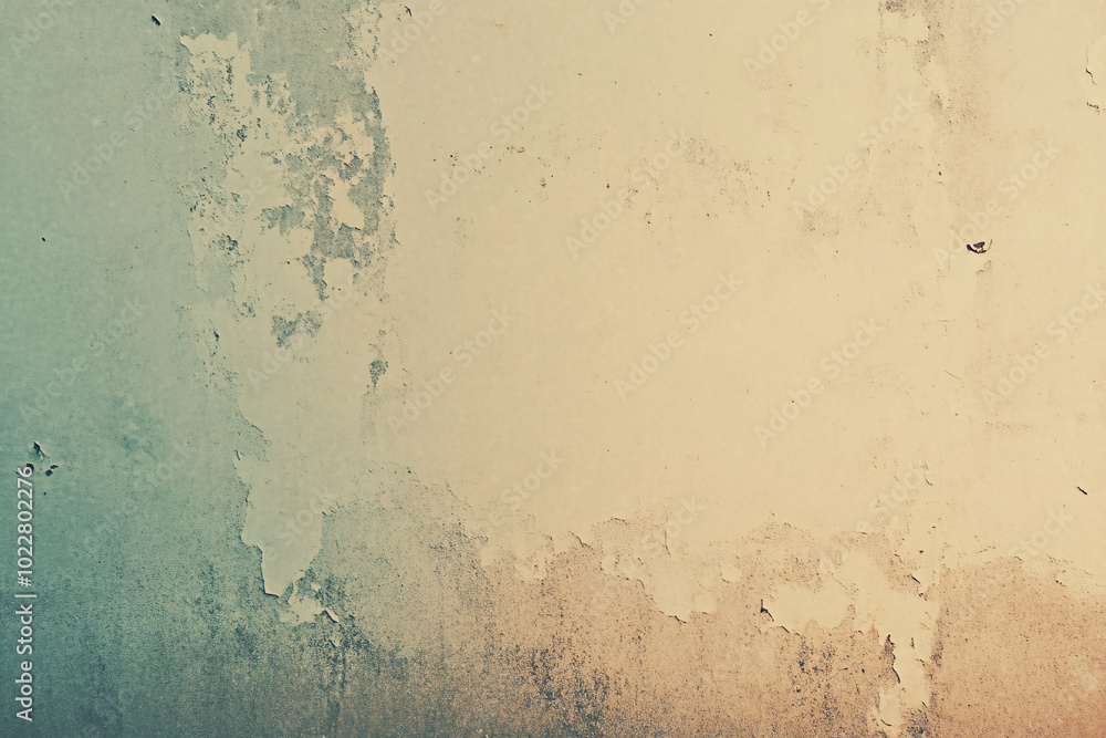 Poster textured wall with faded colors and a distressed look showcasing a blend of warm and cool tones crea