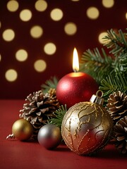 christmas decoration with candle