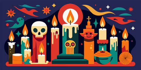 Festive all souls day celebration with candles and artistry for commemorative design