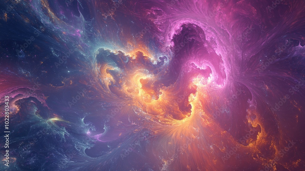 Poster Abstract fractal background featuring textured chaos with a fantasy theme