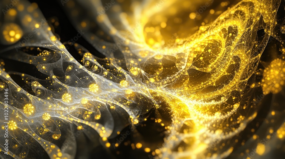 Poster Abstract digital fractal background created using computer graphics