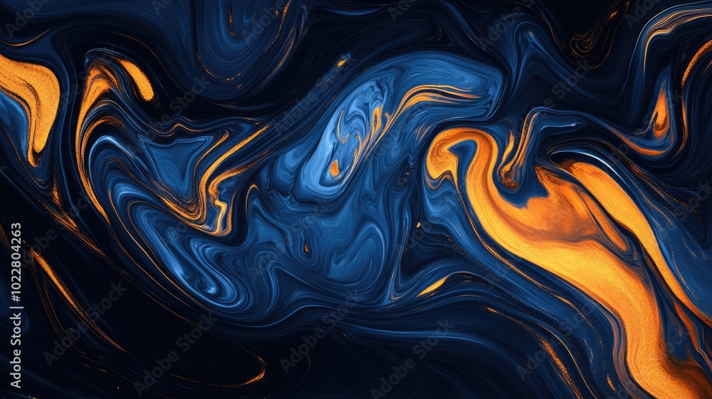 Aufkleber Abstract swirling background featuring a liquid paint texture in an expressionist style resembling a creative marble inspired backdrop with a graphic fluid appearance