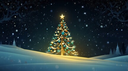 christmas tree in the night