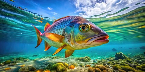 Stunning X-Ray Fish Swimming Gracefully in Clear Water with Visible Internal Structures and Vibrant Colors