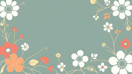 Beautiful floral Greeting card template. .AI generated image, ai