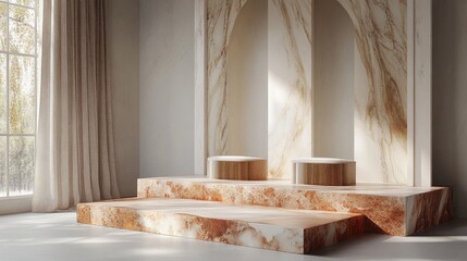 Bundle of luxury 3D podium models for high definition decor and product display