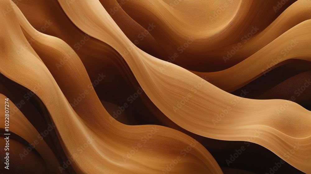 Poster abstract brown wave pattern artwork background