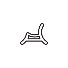 Chair icon. Seating symbol. Furniture graphic. Modern chair icon. Minimalist seating icon.