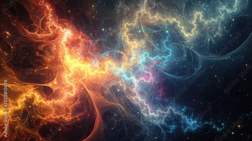 Poster abstract digital fractal fantasy backdrop design