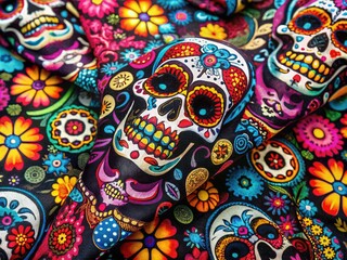 Fototapeta premium Stylish Skull Bandana Design for Fashion Accessories and Seasonal Celebrations or Costume Events