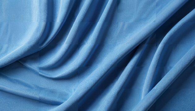 Drap&eacute;s de Tissu Bleu Soyeux