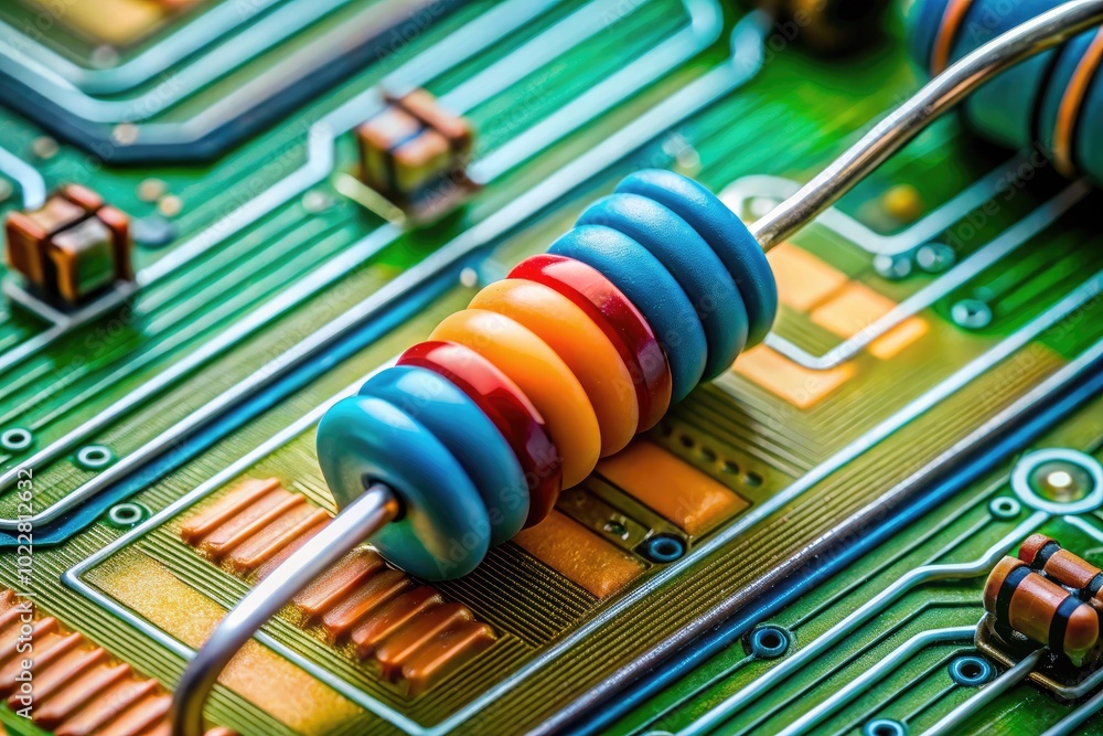 Poster symbol for a resistor in a circuit diagram representing electrical components and their connections