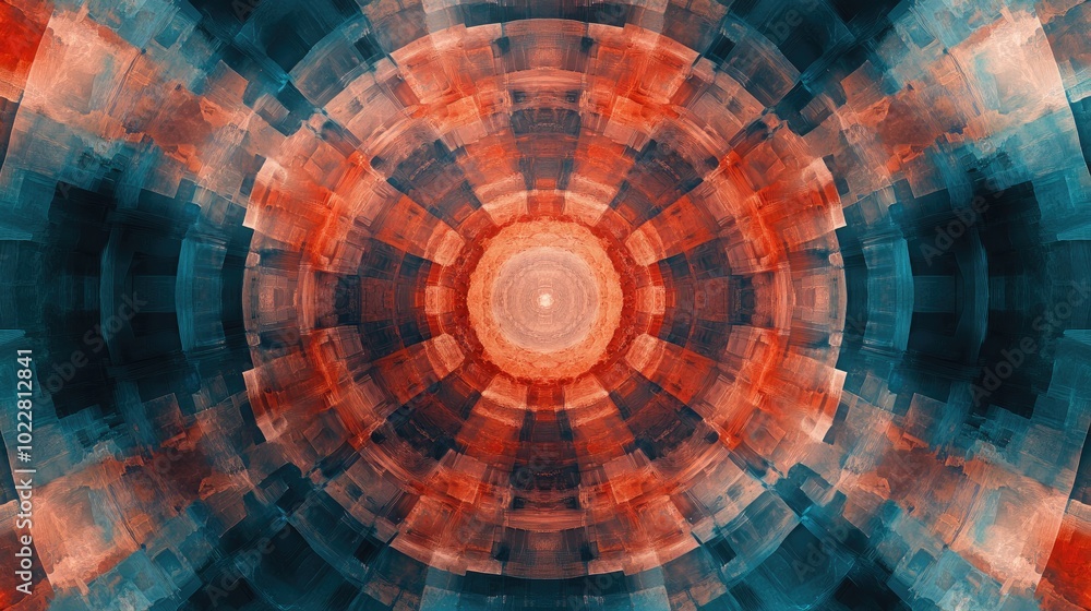 Aufkleber Abstract radial geometric design with concentric patterns Geometric radial element in a creative composition
