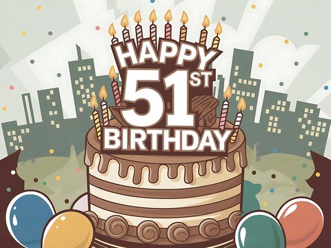Classic 51st Birthday Cake